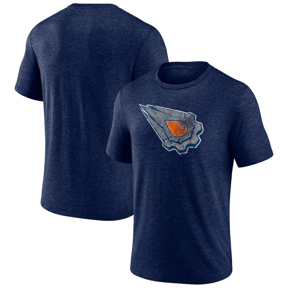 Edmonton Oilers Wraparound Tri-Blend T-Shirt Navy
