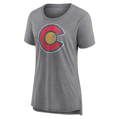 Colorado Avalanche Women's Slow Whistle Tri-Blend T-Shirt Gray