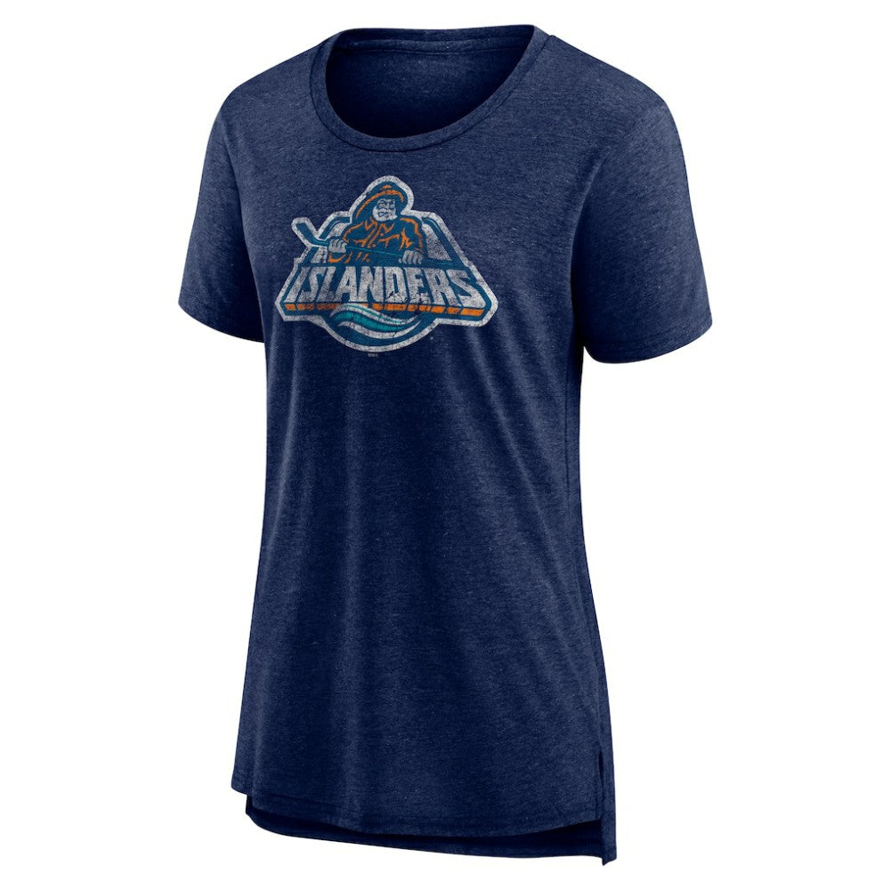New York Islanders Women's Slow Whistle Tri-Blend T-Shirt Navy