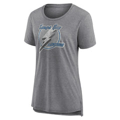 Tampa Bay Lightning Women's Slow Whistle Tri-Blend T-Shirt Gray