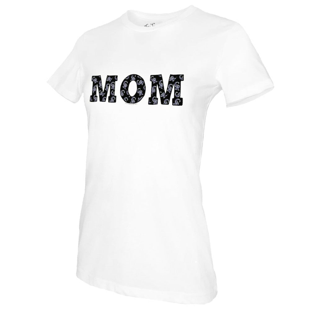 Colorado Rockies Tiny Turnip Women's Mom T-Shirt White