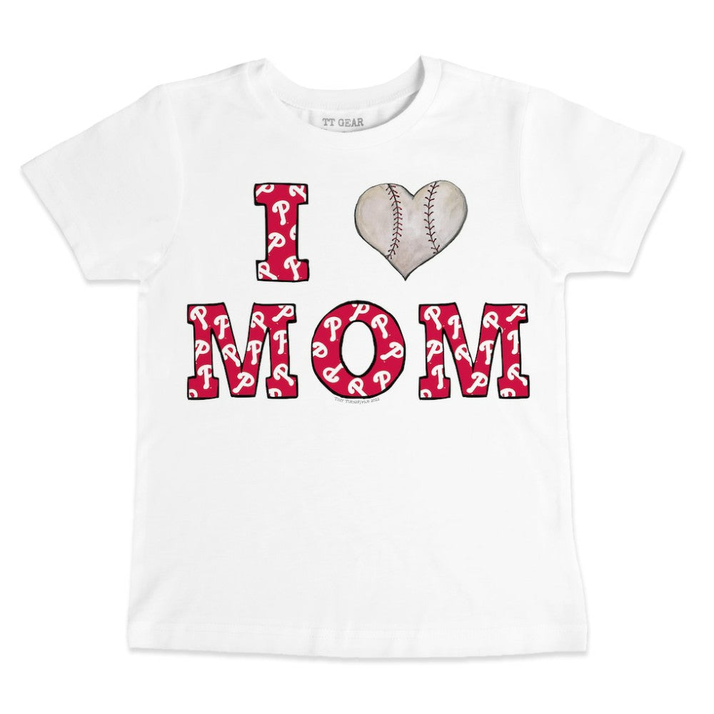 Philadelphia Phillies Tiny Turnip Youth Heart Mom T-Shirt White