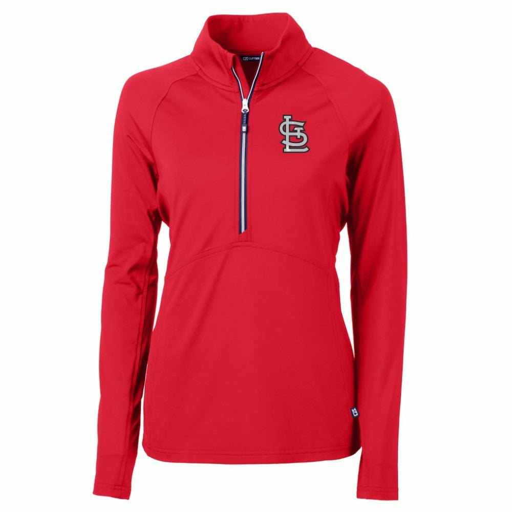 St. Louis Cardinals Cutter & Buck Women's Adapt Eco Knit Stretch Half-Zip Pullover Top Red