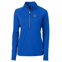 Chicago Cubs Cutter & Buck Women's Adapt Eco Knit Stretch Half-Zip Pullover Top Royal