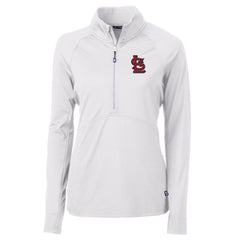 St. Louis Cardinals Cutter & Buck Women's Adapt Eco Knit Stretch Half-Zip Pullover Top White
