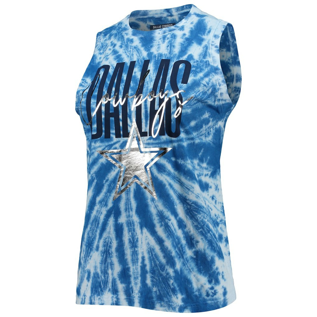 Dallas Cowboys Lauren James Women's Tie-Dye Jersey Boxy Tank Top - Royal cheap