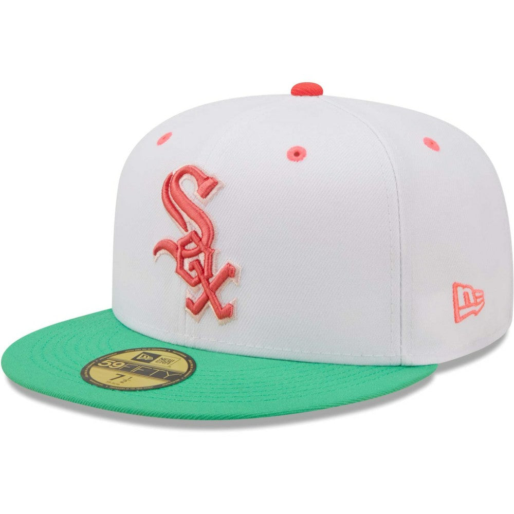 Chicago White Sox Inaugural Season at Comiskey Park Watermelon Lolli 59FIFTY Fitted Hat White/Green | New Era