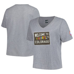 Colorado Rockies Women's City Connect Plus Size V-Neck T-Shirt Gray | New Era