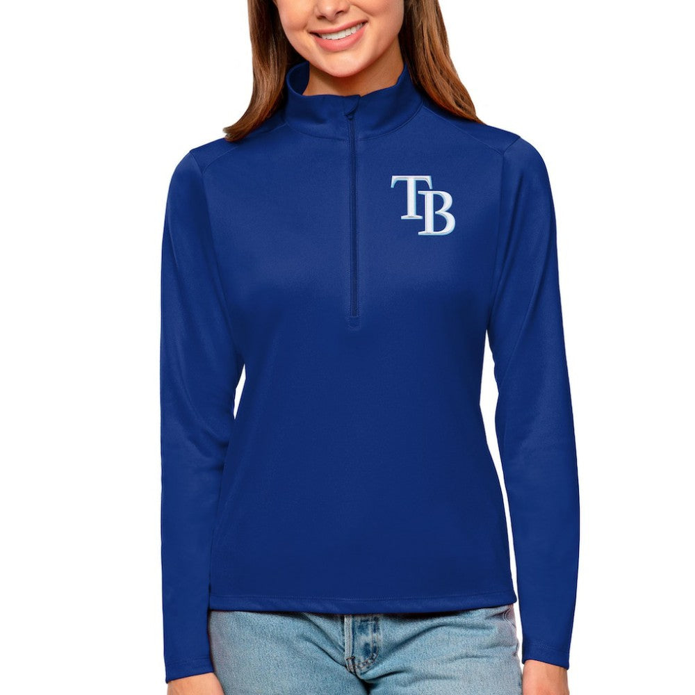 Tampa Bay Rays Antigua Women's Tribute Quarter-Zip Pullover Top Royal
