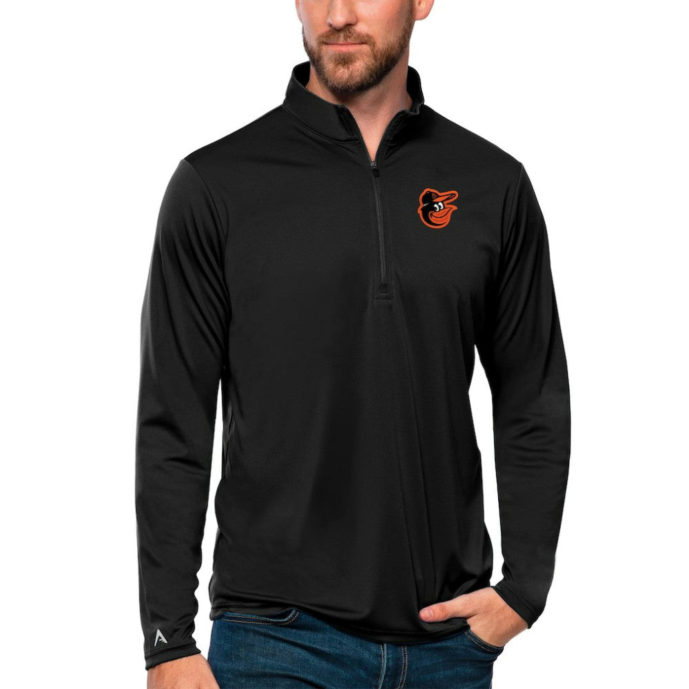 Baltimore Orioles Antigua Tribute Quarter-Zip Pullover Top Black