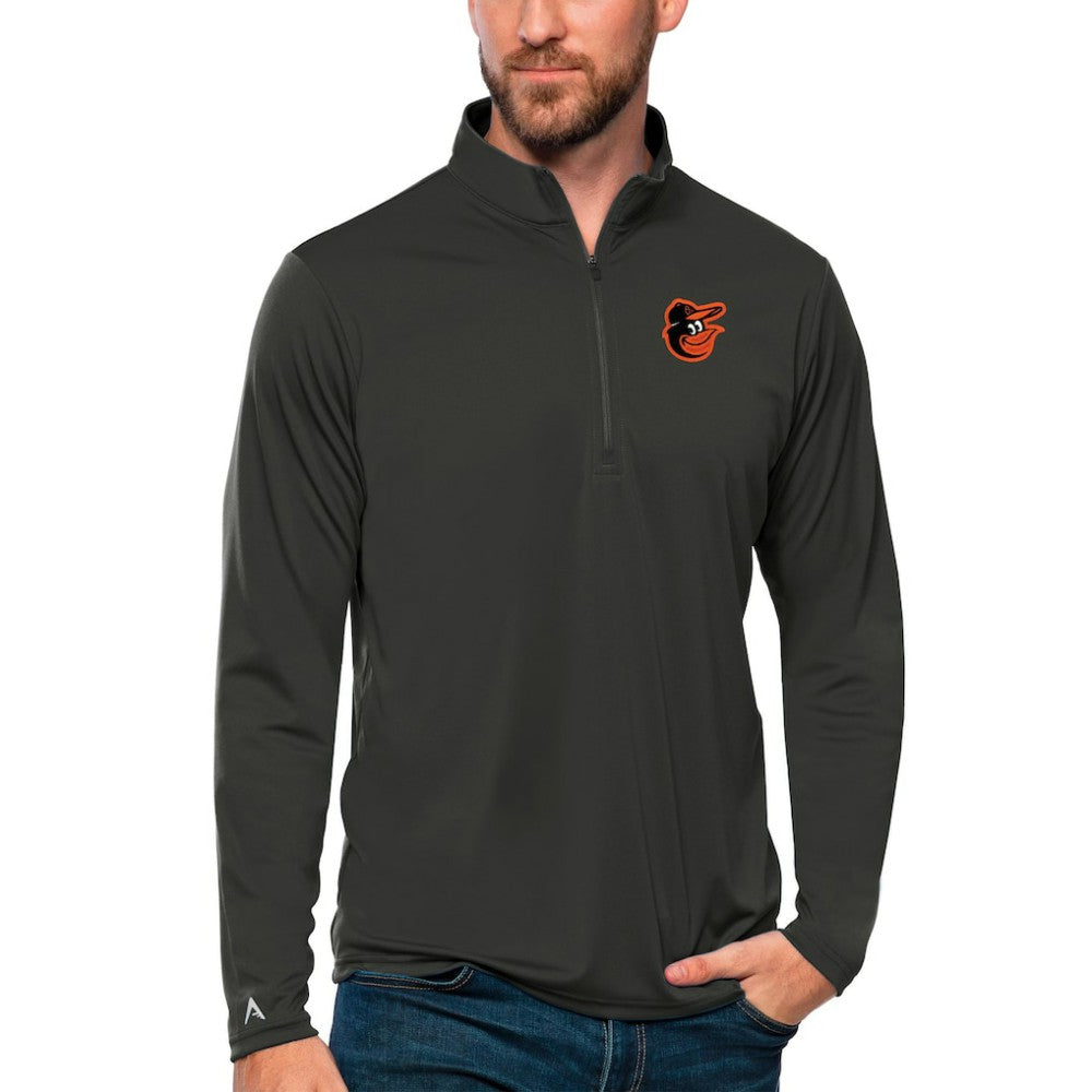 Baltimore Orioles Antigua Tribute Quarter-Zip Pullover Top Charcoal