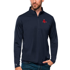 Boston Red Sox Antigua Tribute Quarter-Zip Pullover Top Navy