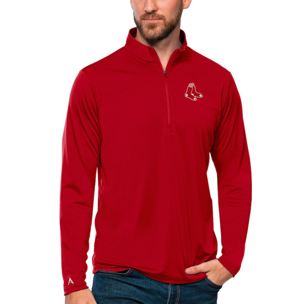 Boston Red Sox Antigua Tribute Quarter-Zip Pullover Top Red