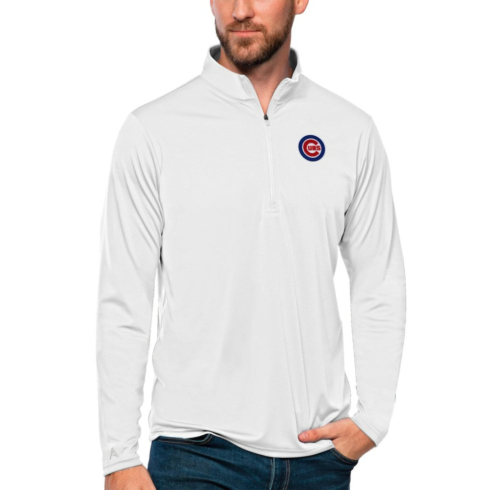 Chicago Cubs Antigua Tribute Quarter-Zip Pullover Top White