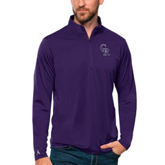 Colorado Rockies Antigua Tribute Quarter-Zip Pullover Top Purple