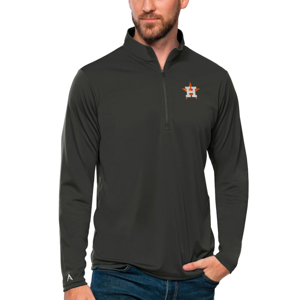Houston Astros Antigua Tribute Quarter-Zip Pullover Top Charcoal