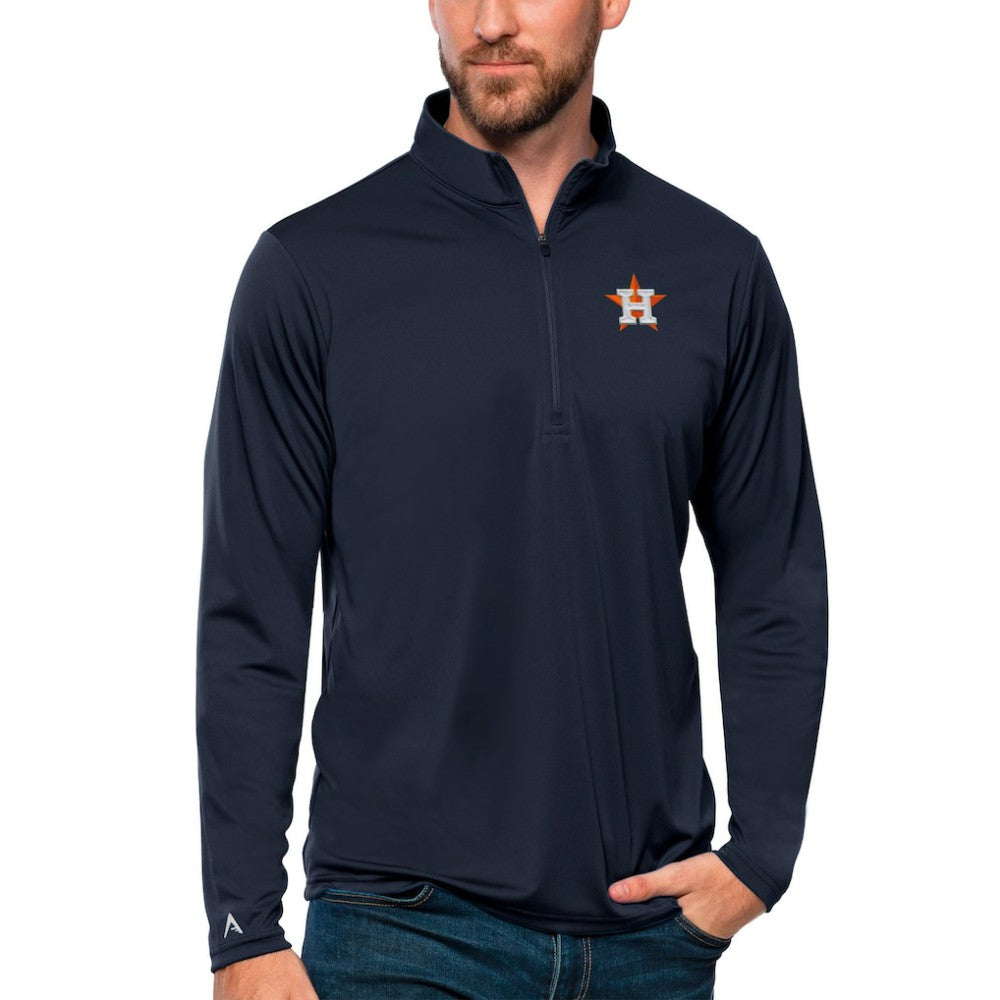 Houston Astros Antigua Tribute Quarter-Zip Pullover Top Navy