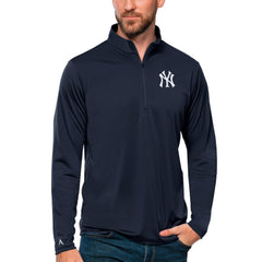 New York Yankees Antigua Tribute Quarter-Zip Pullover Top Navy
