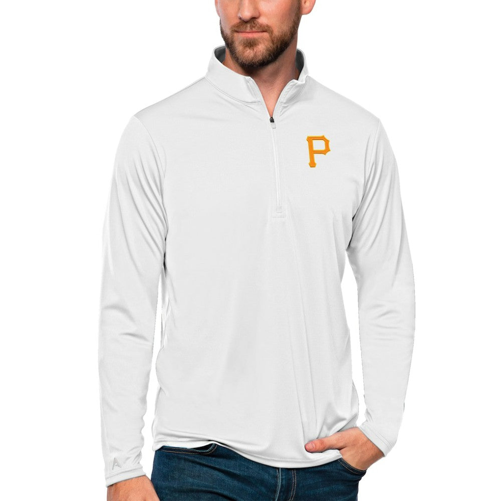 Pittsburgh Pirates Antigua Tribute Quarter-Zip Pullover Top White