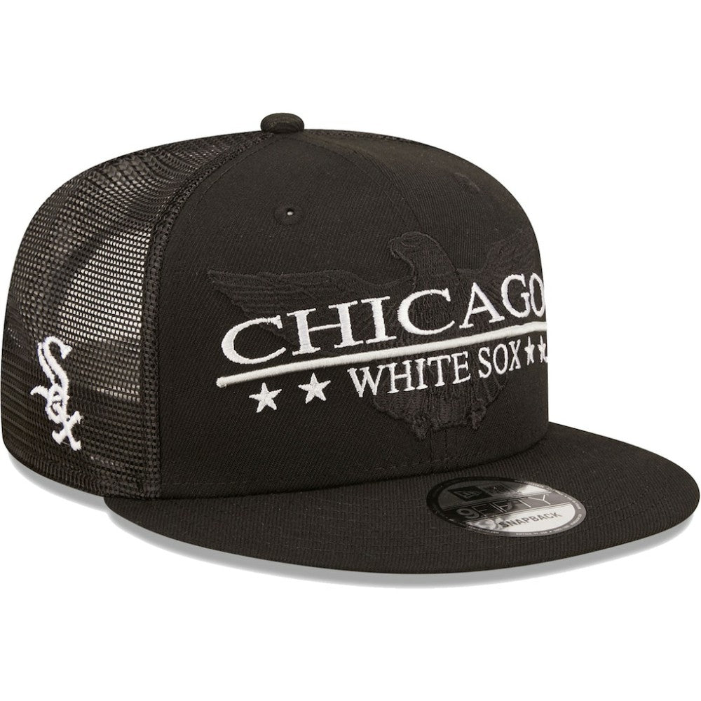 Chicago White Sox Patriot Trucker 9FIFTY Snapback Hat Black | New Era