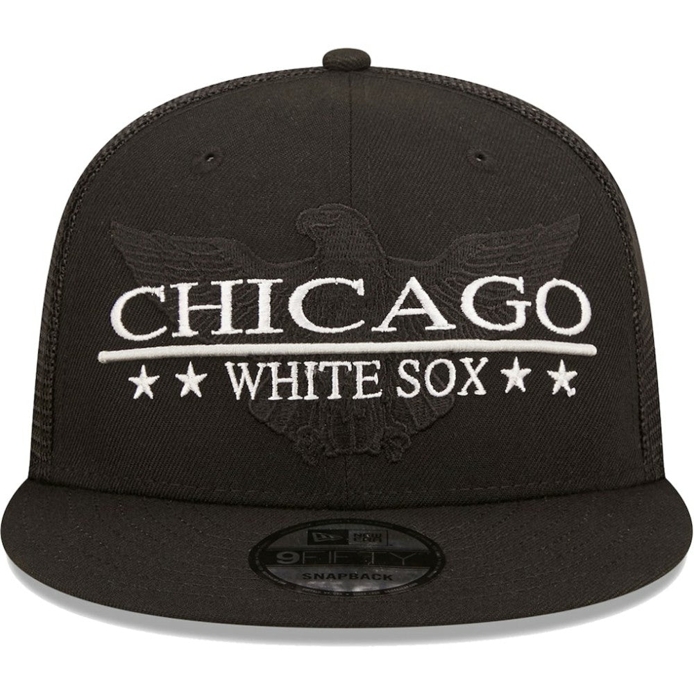 Chicago White Sox Patriot Trucker 9FIFTY Snapback Hat Black | New Era