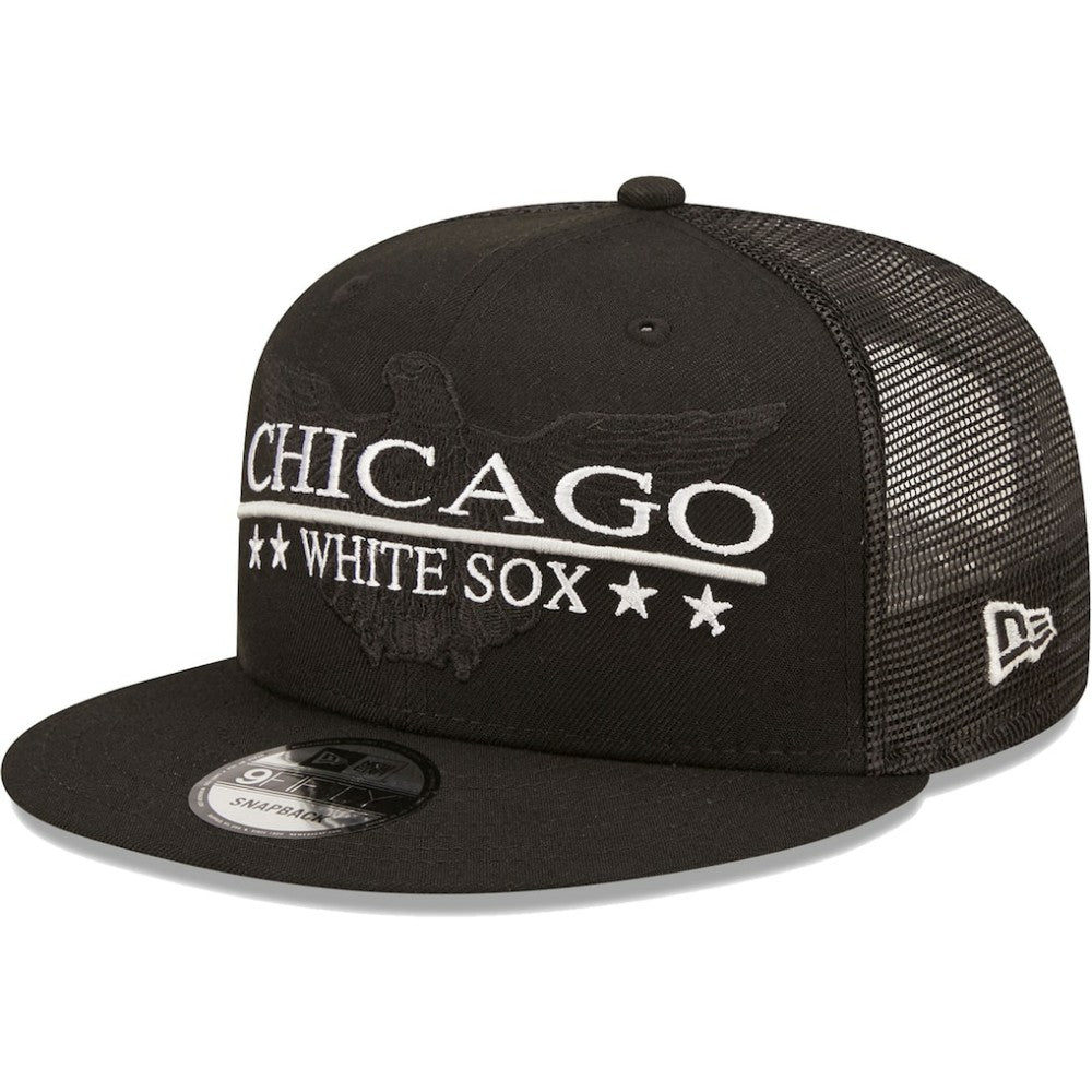 Chicago White Sox Patriot Trucker 9FIFTY Snapback Hat Black | New Era