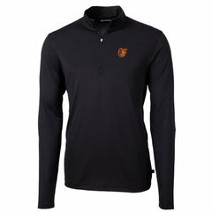 Baltimore Orioles Cutter & Buck Big & Tall Virtue Eco Pique Quarter-Zip Pullover Jacket Black