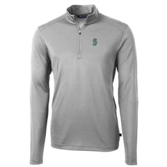 Seattle Mariners Cutter & Buck Big & Tall Virtue Eco Pique Quarter-Zip Pullover Jacket Gray