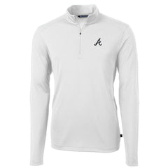 Atlanta Braves Cutter & Buck Big & Tall Virtue Eco Pique Quarter-Zip Pullover Jacket White