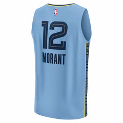 Ja Morant Memphis Grizzlies Fast Break Replica Player Jersey - Statement Edition - Light Blue