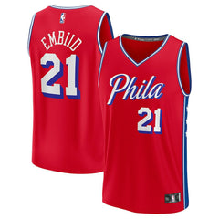 Joel Embiid Philadelphia 76ers Fast Break Replica Player Jersey - Statement Edition - Red