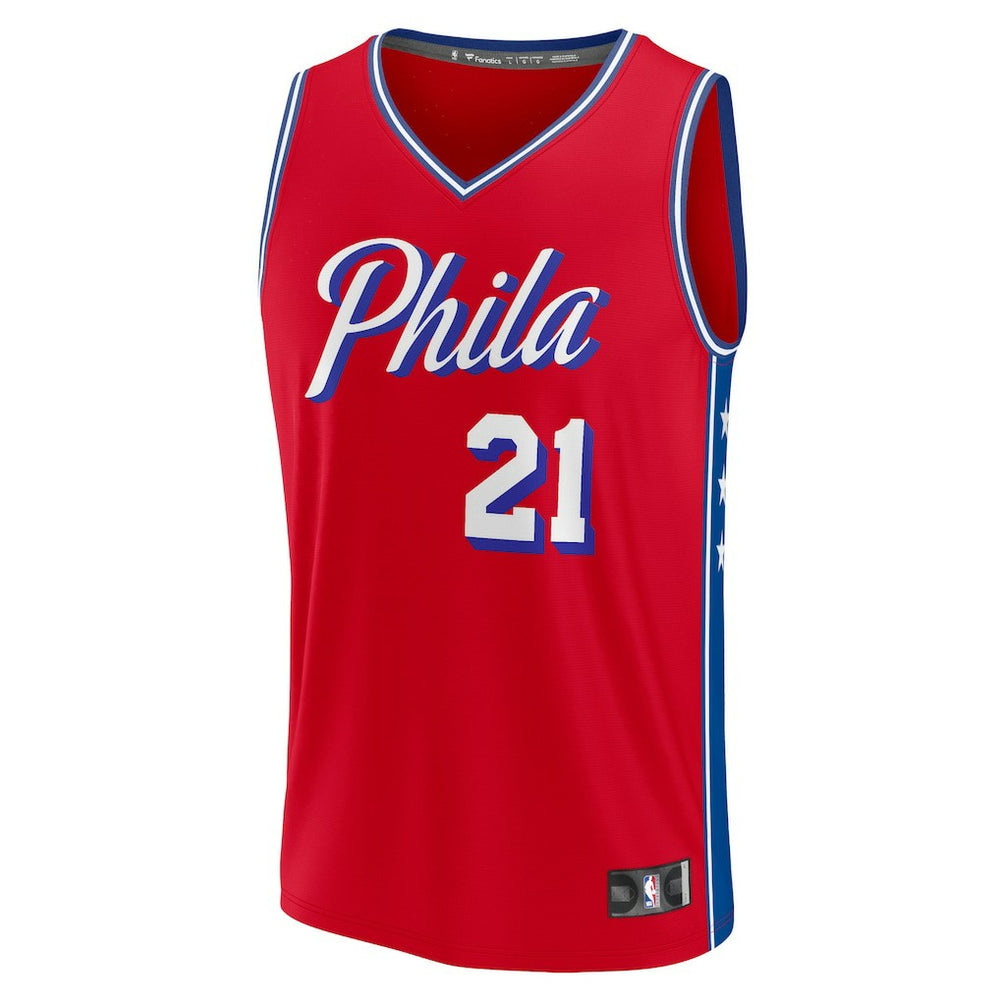 Joel Embiid Philadelphia 76ers Fast Break Replica Player Jersey - Statement Edition - Red