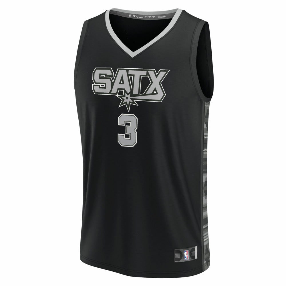 Keldon Johnson San Antonio Spurs Fast Break Replica Player Jersey - Statement Edition - Black
