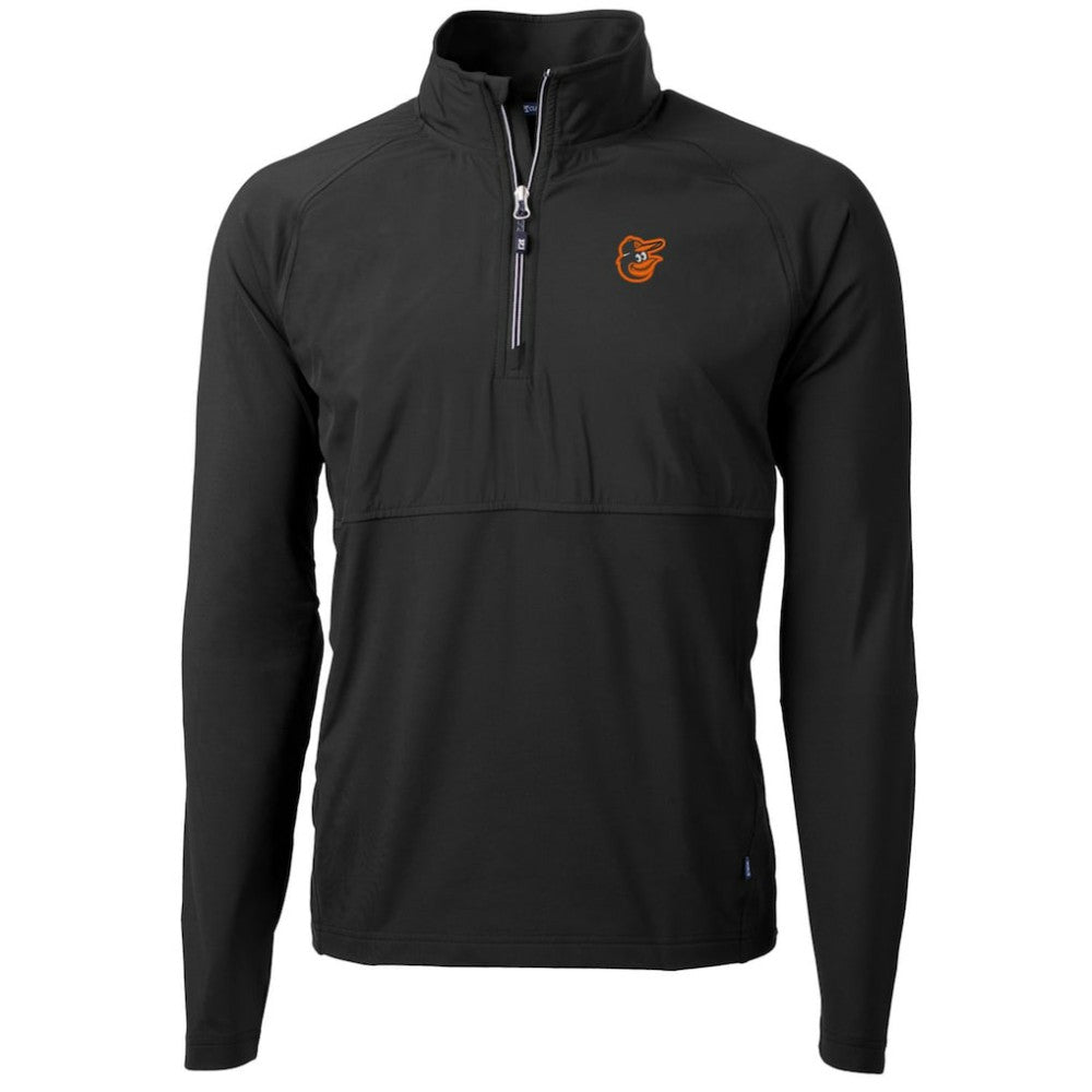 Baltimore Orioles Cutter & Buck Adapt Eco Knit Hybrid Recycled Quarter-Zip Pullover Jacket Black