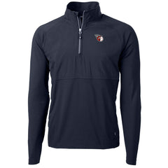 Cleveland Guardians Cutter & Buck Adapt Eco Knit Hybrid Recycled Quarter-Zip Pullover Jacket Navy