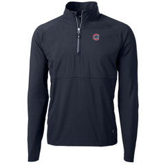 Chicago Cubs Cutter & Buck Adapt Eco Knit Hybrid Recycled Quarter-Zip Pullover Jacket Navy