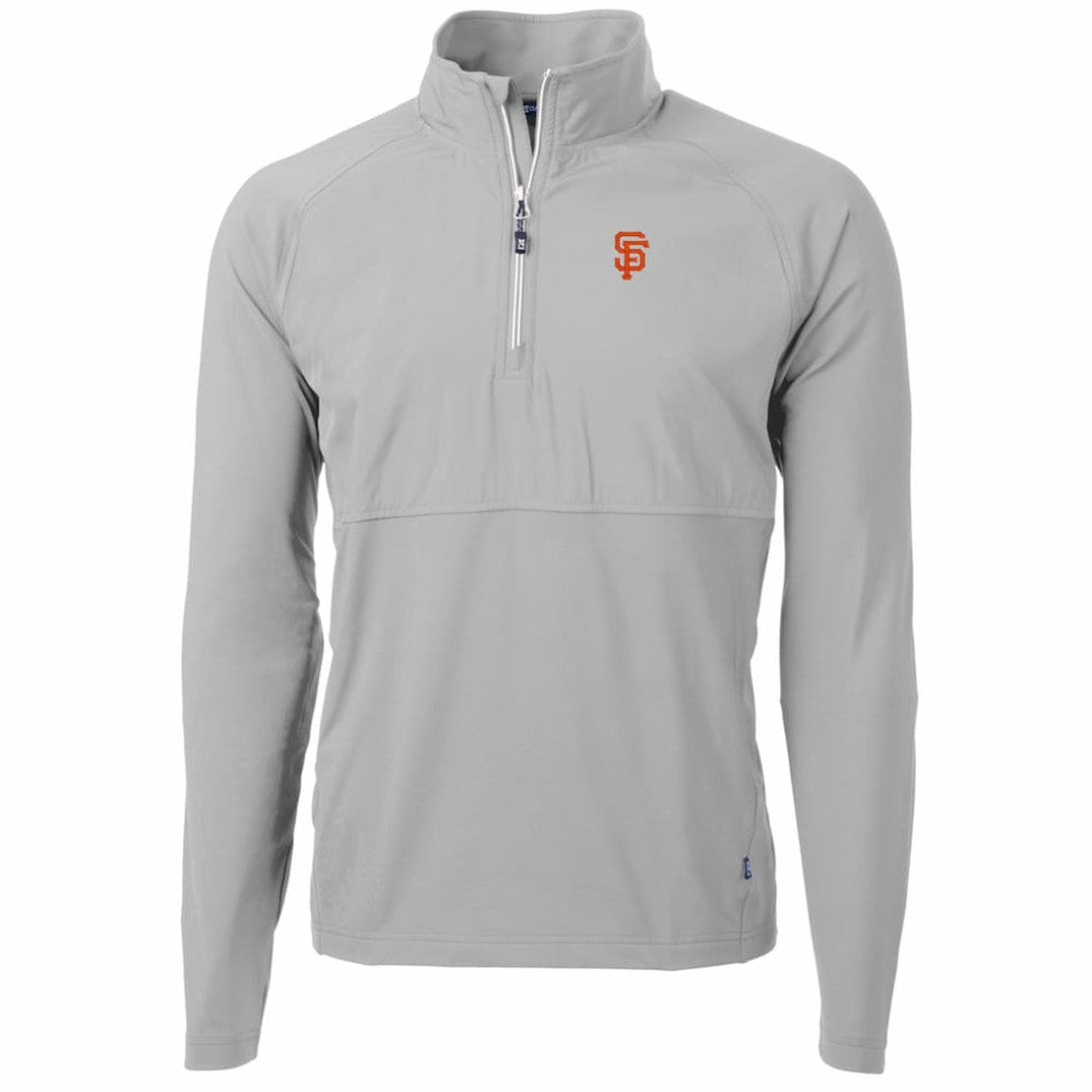 San Francisco Giants Cutter & Buck Adapt Eco Knit Hybrid Recycled Quarter-Zip Pullover Jacket Gray