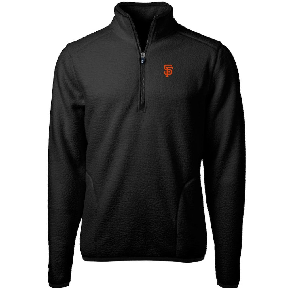 San Francisco Giants Cutter & Buck Cascade Eco Sherpa Fleece Quarter-Zip Pullover Jacket Black