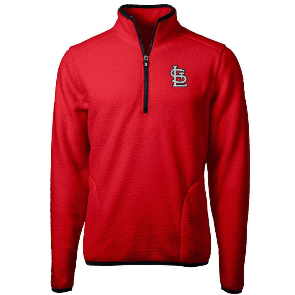 St. Louis Cardinals Cutter & Buck Cascade Eco Sherpa Fleece Quarter-Zip Pullover Jacket Red/Navy