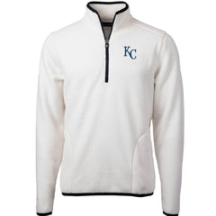 Kansas City Royals Cutter & Buck Cascade Eco Sherpa Fleece Quarter-Zip Pullover Jacket White/Navy
