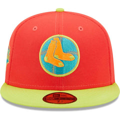 Boston Red Sox   Lava Highlighter Combo 59FIFTY Fitted Hat Red/Neon Green | New Era