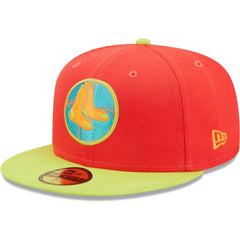 Boston Red Sox   Lava Highlighter Combo 59FIFTY Fitted Hat Red/Neon Green | New Era