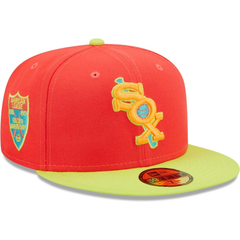 Chicago White Sox   Lava Highlighter Combo 59FIFTY Fitted Hat Red/Neon Green | New Era