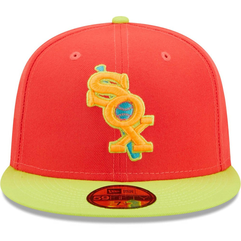 Chicago White Sox   Lava Highlighter Combo 59FIFTY Fitted Hat Red/Neon Green | New Era