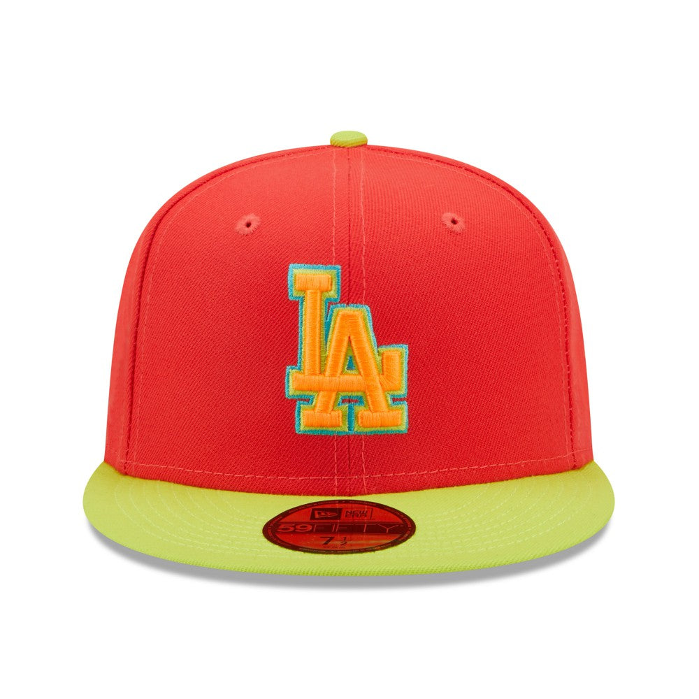 Los Angeles Dodgers 1978 World Series  Lava Highlighter Combo 59FIFTY Fitted Hat Red/Neon Green | New Era