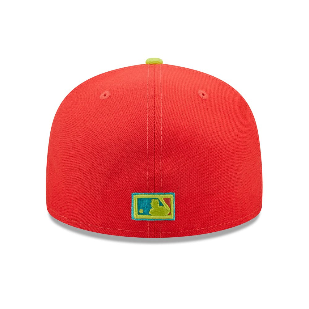 Los Angeles Dodgers 1978 World Series  Lava Highlighter Combo 59FIFTY Fitted Hat Red/Neon Green | New Era