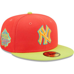 New York Yankees   Lava Highlighter Combo 59FIFTY Fitted Hat Red/Neon Green | New Era