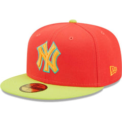 New York Yankees   Lava Highlighter Combo 59FIFTY Fitted Hat Red/Neon Green | New Era