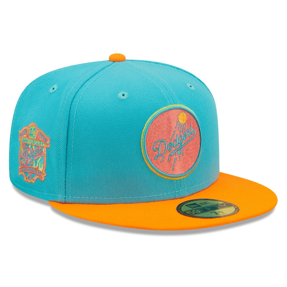 Los Angeles Dodgers Vice Highlighter 59FIFTY Fitted Hat Blue/Orange | New Era