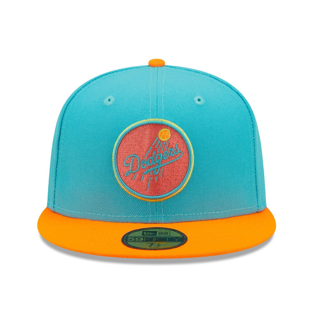 Los Angeles Dodgers Vice Highlighter 59FIFTY Fitted Hat Blue/Orange | New Era